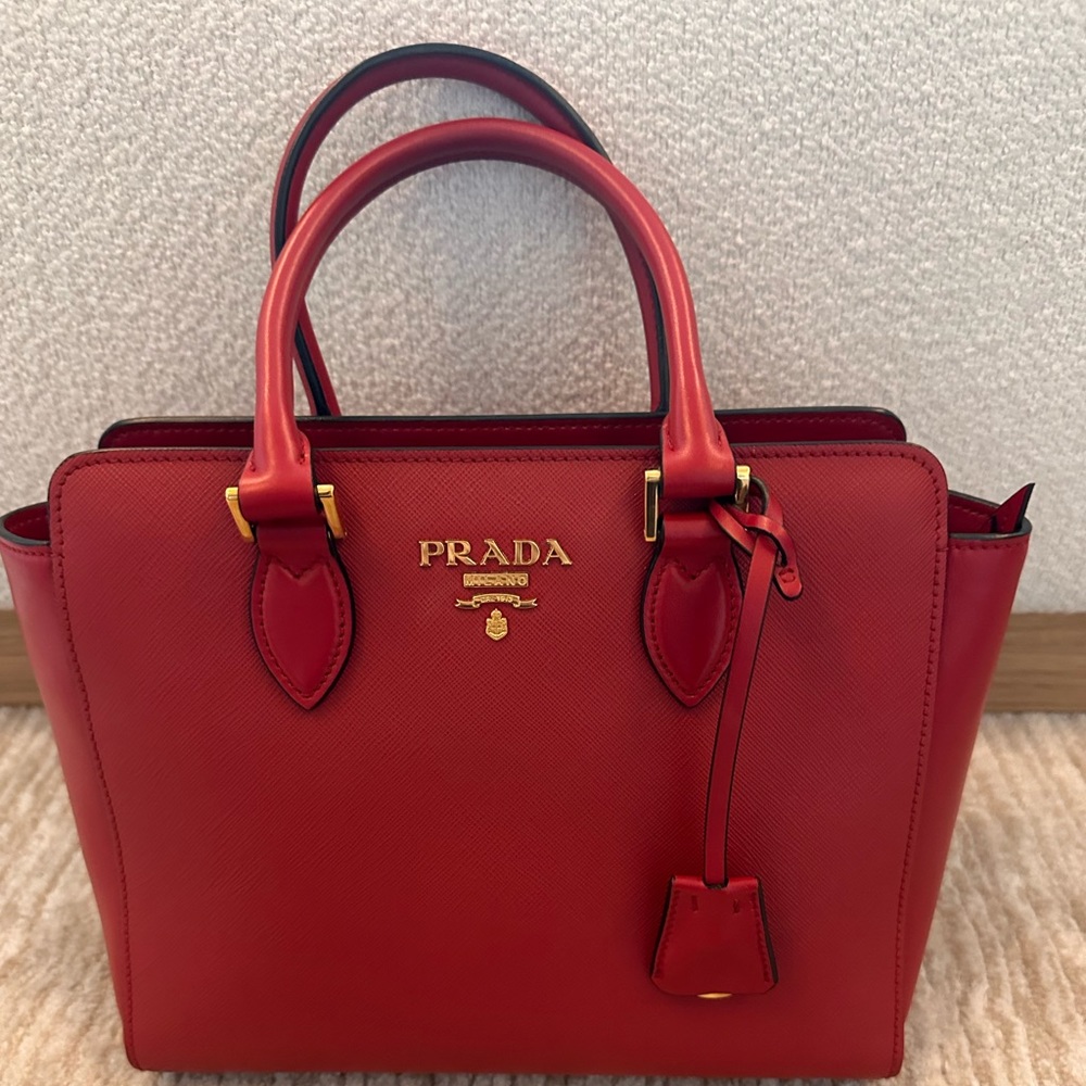 Red Prada leather purse - like new